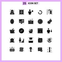 Set of 25 Modern UI Icons Symbols Signs for competition rotate avatar reload position Editable Vector Design Elements