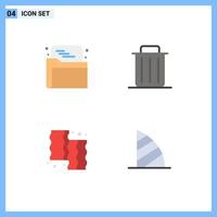 conjunto de pictogramas de 4 iconos planos simples de datos de animales seo reciclar cocinar elementos de diseño vectorial editables vector