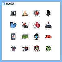 16 Creative Icons Modern Signs and Symbols of apple jeans univers fashion mic Editable Creative Vector Design Elements
