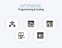 Programming And Coding Line Filled Icon Pack 5 Icon Design. coding. app. development. programming. development vector