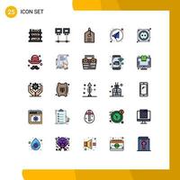 Universal Icon Symbols Group of 25 Modern Filled line Flat Colors of hardware cable pc send email Editable Vector Design Elements