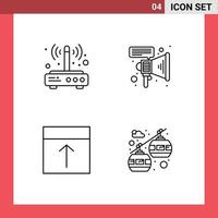 Universal Icon Symbols Group of 4 Modern Filledline Flat Colors of modem grid connection megaphone layout Editable Vector Design Elements