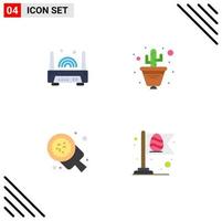 4 Universal Flat Icon Signs Symbols of device food technology plant pizza Editable Vector Design Elements