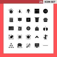 conjunto de 25 iconos de interfaz de usuario modernos símbolos signos para flechas de música flecha de verano izquierda elementos de diseño vectorial editables del sitio web vector