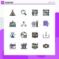 Set of 16 Modern UI Icons Symbols Signs for send mailbox man security lock Editable Creative Vector Design Elements