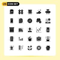 Universal Icon Symbols Group of 25 Modern Solid Glyphs of science wash chalkboard soap cleaning Editable Vector Design Elements