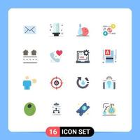 Pictogram Set of 16 Simple Flat Colors of estate marketing activity idea puzzle Editable Pack of Creative Vector Design Elements