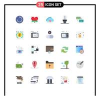 Set of 25 Modern UI Icons Symbols Signs for dollar exchange syncing light energy saving Editable Vector Design Elements