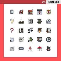 Set of 25 Modern UI Icons Symbols Signs for bug user market map communication Editable Vector Design Elements