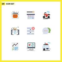 Universal Icon Symbols Group of 9 Modern Flat Colors of database shopping eye shadow palette shop mobile Editable Vector Design Elements