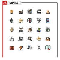 paquete de iconos de vector de stock de 25 signos y símbolos de línea para elementos de diseño de vector editables de visualización de porcentaje de ensalada de pantalla viva