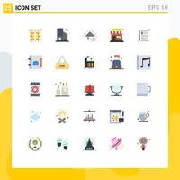 Universal Icon Symbols Group of 25 Modern Flat Colors of device store mountains shop sun Editable Vector Design Elements