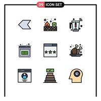 Set of 9 Modern UI Icons Symbols Signs for optimization engine juice investment business development Editable Vector Design Elements