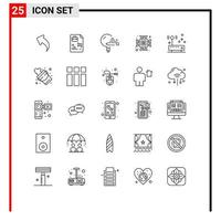 25 Thematic Vector Lines and Editable Symbols of hardware micro education computer study Editable Vector Design Elements