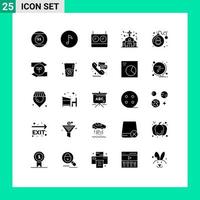 Set of 25 Modern UI Icons Symbols Signs for game bomb chess wedding church Editable Vector Design Elements