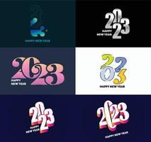 Big Set of 2023 Happy New Year logo text design 2023 number design template vector