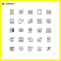 25 Creative Icons Modern Signs and Symbols of bed strategy camera planning diagram Editable Vector Design Elements