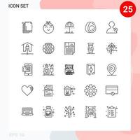 Modern Set of 25 Lines and symbols such as devices man weather delete holiday Editable Vector Design Elements