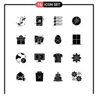 16 iconos creativos, signos y símbolos modernos del equipo de negocios, estadísticas de compras, perfil, elementos de diseño vectorial editables vector