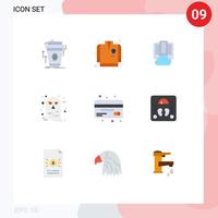 paquete de iconos de vector de stock de 9 signos y símbolos de línea para elementos de diseño de vector editable de carácter fantasma de nube de halloween de crédito