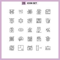 Set of 25 Modern UI Icons Symbols Signs for win star up award internet Editable Vector Design Elements