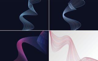fondos vectoriales abstractos de curva de onda para una apariencia contemporánea y elegante vector