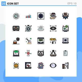 Set of 25 Modern UI Icons Symbols Signs for setting shop increase safe preferences Editable Vector Design Elements