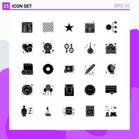 Pictogram Set of 25 Simple Solid Glyphs of corporate company star web option Editable Vector Design Elements
