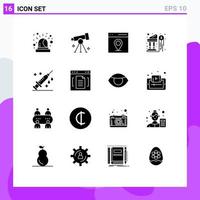 16 Solid Glyph concept for Websites Mobile and Apps medical money communication investment bank Editable Vector Design Elements