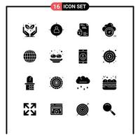 16 iconos creativos signos y símbolos modernos de globo temporizador bancario tiempo ssl elementos de diseño vectorial editables vector