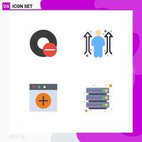 Flat Icon Pack of 4 Universal Symbols of computers app gadget career new Editable Vector Design Elements
