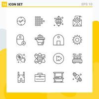 paquete de iconos de vector de stock de 16 signos y símbolos de línea para computadoras luz de vacaciones masajista de pascua elementos de diseño de vector editables