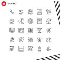 25 iconos creativos signos y símbolos modernos de elementos de diseño de vector editables de altavoz de pin de volumen empresarial