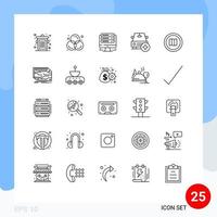 Set of 25 Modern UI Icons Symbols Signs for google vehicles monitor star car Editable Vector Design Elements