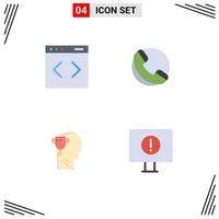 Group of 4 Flat Icons Signs and Symbols for content award website shop computer Editable Vector Design Elements