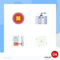 4 Universal Flat Icons Set for Web and Mobile Applications basic data electricity generator file Editable Vector Design Elements