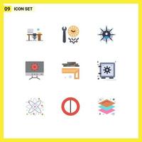 Set of 9 Modern UI Icons Symbols Signs for height design settings setting technology Editable Vector Design Elements