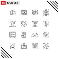 16 Creative Icons Modern Signs and Symbols of ornamental illumination new year candle pollution Editable Vector Design Elements