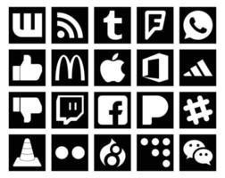 20 Social Media Icon Pack Including media chat office slack facebook vector