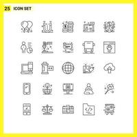 Pictogram Set of 25 Simple Lines of new help coins customer chat Editable Vector Design Elements