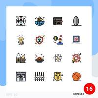 16 iconos creativos signos y símbolos modernos del juego tabla de surf globo surf día del padre elementos de diseño de vectores creativos editables