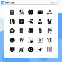 Set of 25 Modern UI Icons Symbols Signs for configuration sport up down field kitchen Editable Vector Design Elements