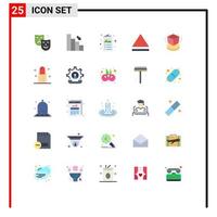 Flat Color Pack of 25 Universal Symbols of design cube finance box catalogue Editable Vector Design Elements