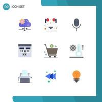 9 Universal Flat Colors Set for Web and Mobile Applications add develop mic coding app Editable Vector Design Elements