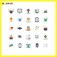 Set of 25 Modern UI Icons Symbols Signs for sun landmark board giza tv Editable Vector Design Elements