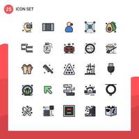 25 Creative Icons Modern Signs and Symbols of fruit hub work data center Editable Vector Design Elements