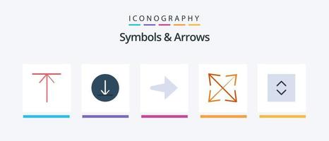 Paquete de 5 iconos planos de símbolos y flechas que incluye. escala. cuadrado. diseño de iconos creativos vector