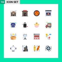 Universal Icon Symbols Group of 16 Modern Flat Colors of printing website shop web page Editable Pack of Creative Vector Design Elements