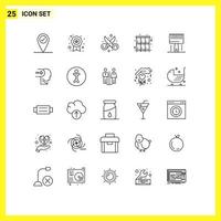 25 Thematic Vector Lines and Editable Symbols of development coding design sport locker Editable Vector Design Elements