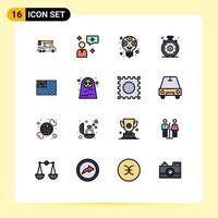 Set of 16 Modern UI Icons Symbols Signs for country aussie income speedometer clock Editable Creative Vector Design Elements